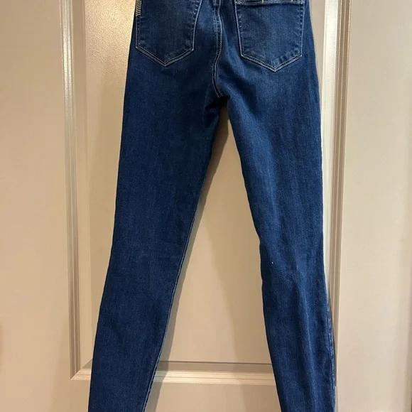 PAIGE Dark Blue Distressed Verdugo Fit  Skinny Jeans - Picture 9 of 9